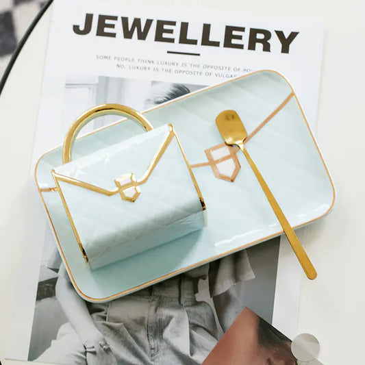 Luxury Ceramic Coffee Cup & Saucer Set with Spoon