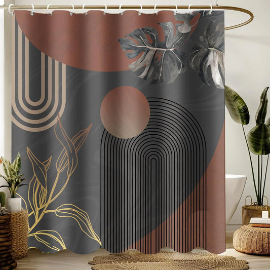 Boho Waterproof Shower Curtain – Modern Bathroom Decor